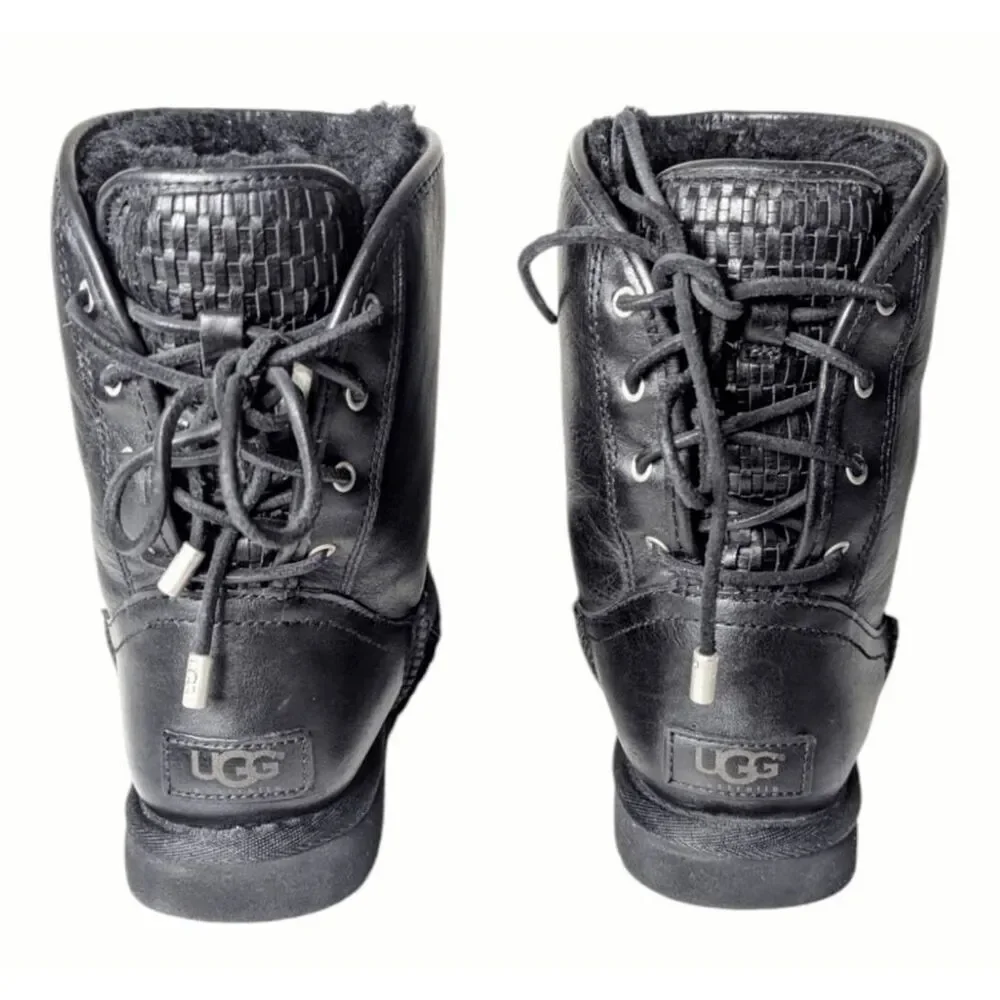 UGG Mariana Black Waterproof Leather Winter Boot Size 6